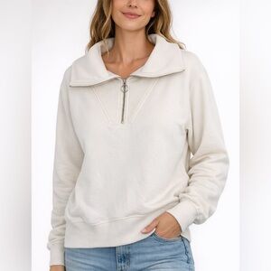 Varley Oversized Cozy Half-Zip Pullover Sweatshirt — Cream